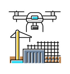 Construction Site Drone Color Icon