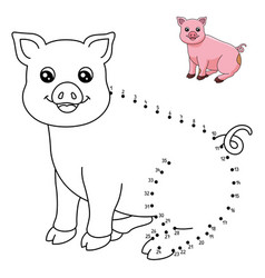 Dot To Dot Pig Isolated Coloring Page For Kids