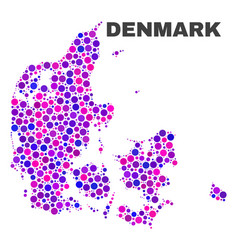 Mosaic Denmark Map Of Spheric Dots