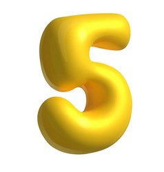 Number 5 Five Number Yellow Cartoon Sign