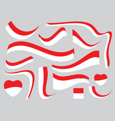 Republic Of Indonesia Flag Collection Shapes