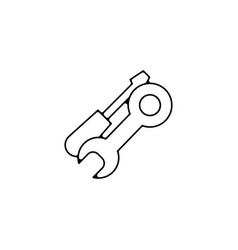 Wrench With Screwdriver Line Icon