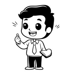 Businessman Showing Thumbs Up Character Design