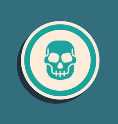 Green Mexican Skull Coin Icon Isolated On