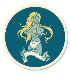 Tattoo Style Sticker A Pinup Viking Girl