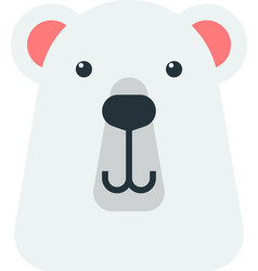 White Bear Face Is Happy In Minimal Style