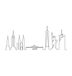 Continuous Line Drawing Of New York City Usa