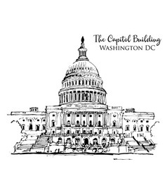 Drawing Sketch Capitol Building In Usa