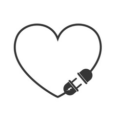 Extension Cord Icon In Heart Shape