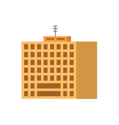 Modern City Building Isolated Flat Cartoon