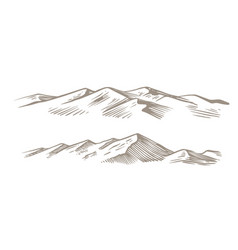 Mountain Vintage Draw Sketch Line