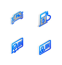 Set Isometric Line Bio Fuel With Fueling Nozzle