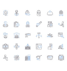 Contractor Producer Line Icons Collection