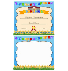 Diplo And Card Template With Garden Background