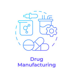 Drug Manufacturing Blue Gradient Concept Icon