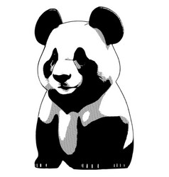 Panda Silhouette In Manga Style On White