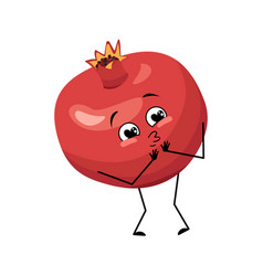 Pomegranate Character With Love Emotions