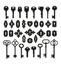 Key And Keyhole Silhouettes Old Vintage Keyholes