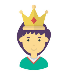 Boy Wearing A Crown In Minimal Style