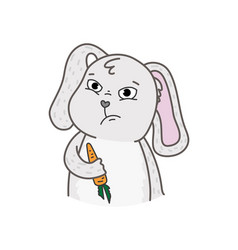 Cute Funny Kawaii Sad Rabbit Flat