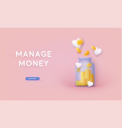 Jar With Money Characters Investing Money