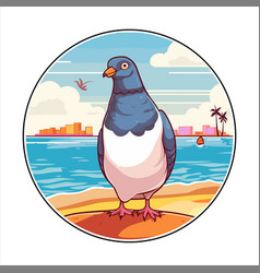 Pigeon Cute Funny Cartoon Kawaii Colorful