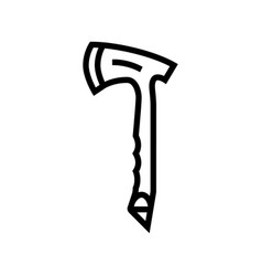 Throwing Axe Tool Line Icon