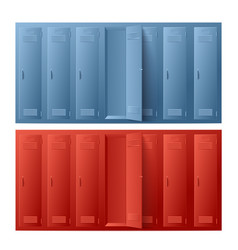 Blue And Red Metal School Or Gym Lockers