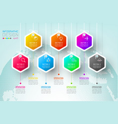 Business Hexagon Labels Shape Infographic Groups