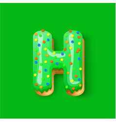 Donut Icing Green Upper Latters - H Font Donuts