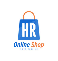 Hr Letter Logo Design With Shopping Bag Icon