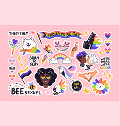 Lgbtq Stickers Pack Pride Month Set Rainbow