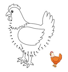 Dot To Dot Chicken Isolated Coloring Page For Kids