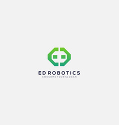 Initial Letter Ed Robotics Logo Template