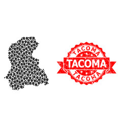 Rubber Tacoma Stamp And Mark Mosaic Map Of Sindh