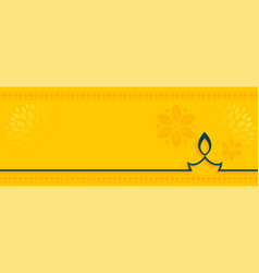 Shubh Deepavali Yellow Banner With Text Space