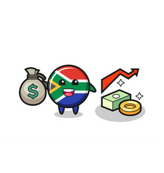 South Africa Cartoon Holding Money Sack