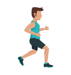 Fitness Man Running Sideview