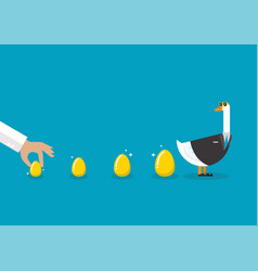 Goose Wearing Business Suit With Golden Eggs