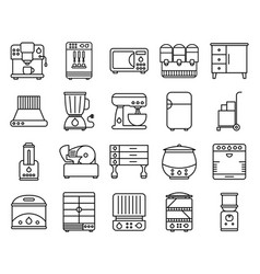 Icons Set Of Restaurant Equipment