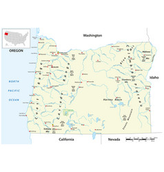 Map Of The Us State Oregon