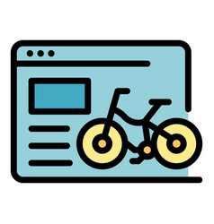 Online Web Bike Rent Icon Color Outline