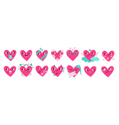 Cute Hearts Emoji Cartoon Romantic Symbols