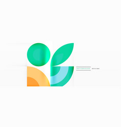 Green And Orange Logo With Art Font In A White