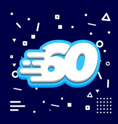 Number 60 3d Speed Modern Icon