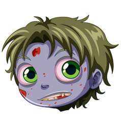 Purple-skinned Male Teen Zombie Cartoon Face