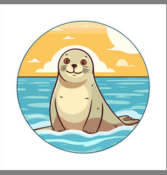 Seal Cute Funny Cartoon Kawaii Colorful