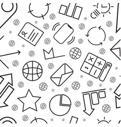 Seamless Pattern With Flat Business Icons