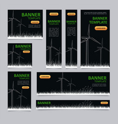 Wind Turbines Web Banner Design Template