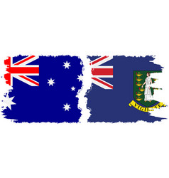 British Virgin Islands And Australia Grunge Flags